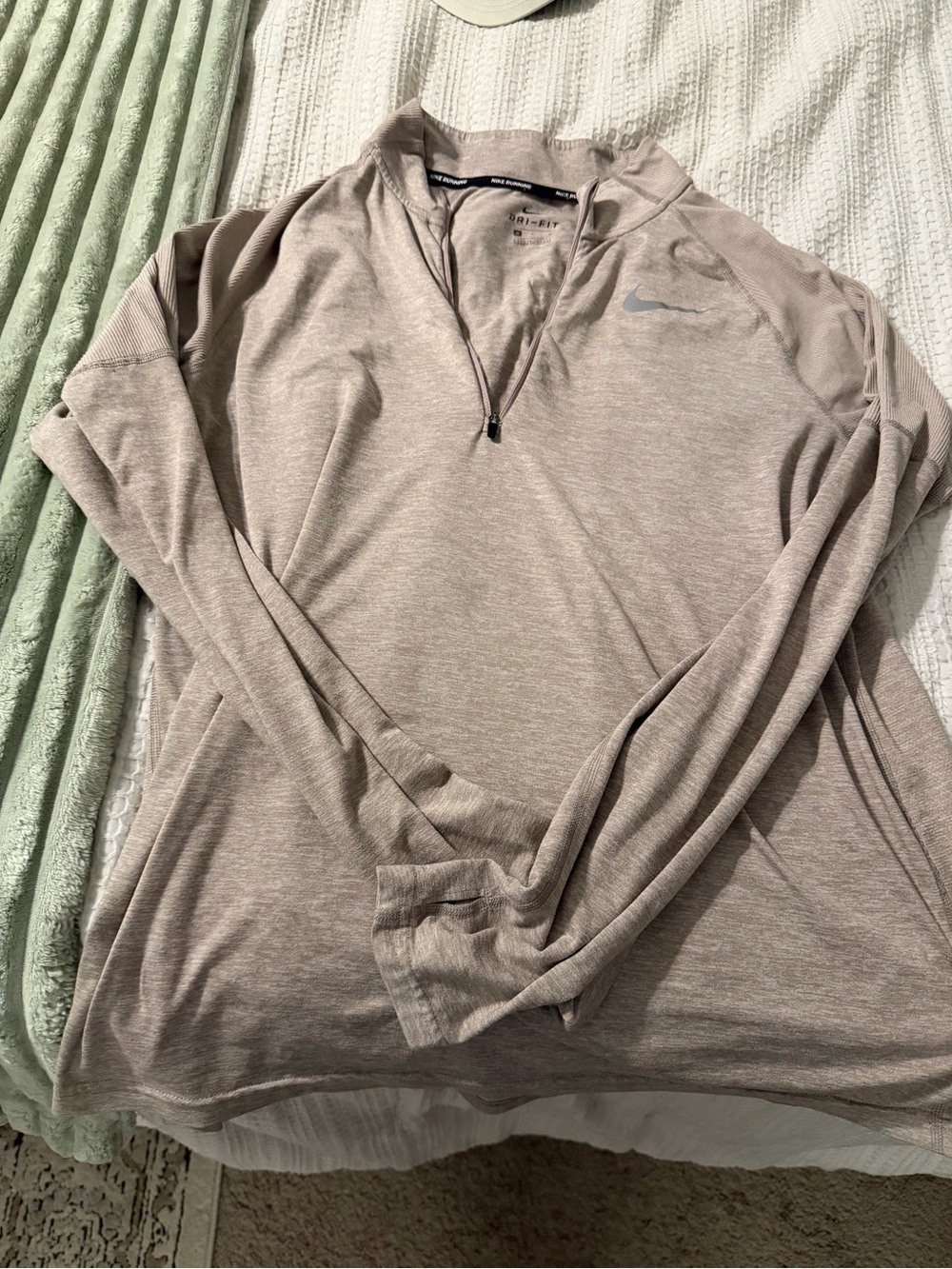 Nike Dri-FIT Taupe/Light Gray Half-Zip Running Top